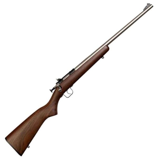 R25 Crickett Wood Stock Compact Walnut/Stainless Bolt Action Rifle - 22 Long Rifle - 16.1in