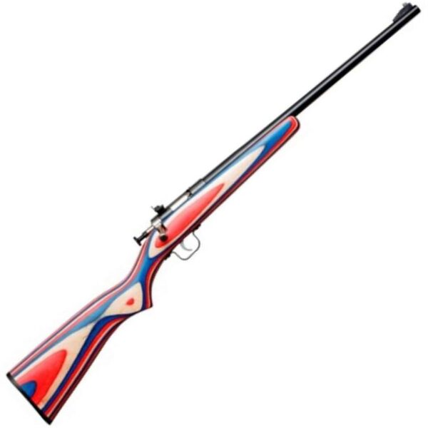 R60 179 Crickett Red, White, & Blue Laminate Stock Blued Compact Rifle - 22 Long Rifle